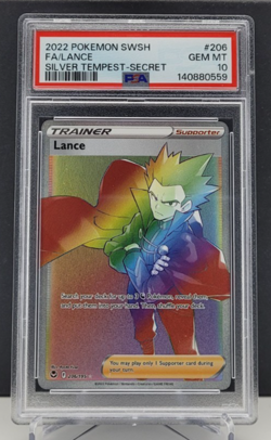 Pokemon SWSH: Silver Tempest - Secret Lance 206/195 PSA 10 Graded Card GEM MINT - Image 1