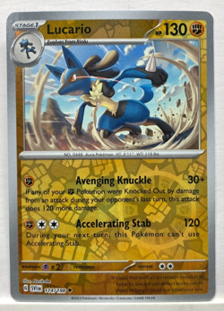 Pokemon Scarlet Violet Base Set #114/198 Lucario Reverse Holo Nintendo P1 - Image 1