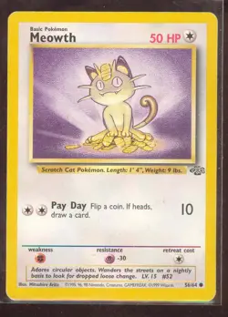 Pokemon MEOWTH 56/64 Jungle - - MINT - Image 1
