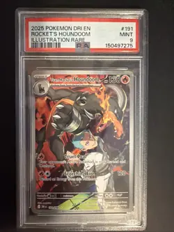 2025 Pokemon Destined Rivals Illustration Rare #191 Team Rockets Houndoom PSA 9 - Image 1