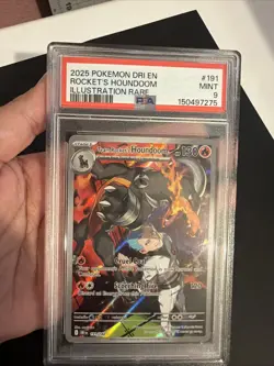 2025 Pokemon Destined Rivals Illustration Rare #191 Team Rockets Houndoom PSA 9 - Image 3