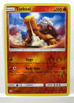 Pokemon - Torkoal - 23/149 - Common - Reverse Holo - Sun & Moon Base Set P1 - Image 1