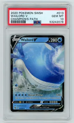 2020 Pokemon SWSH Champion's Path #013/073 Wailord V PSA 10 - Image 1