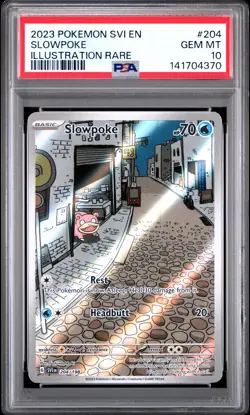 2023 Pokemon Scarlet & Violet 204 Slowpoke Illustration Rare PSA 10 141704370 - Image 1