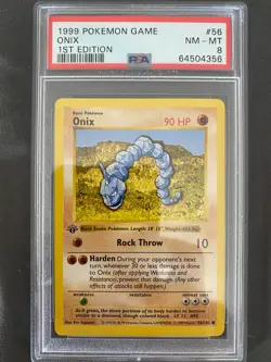 Pokemon TCG Onix Base Set 56/102 Regular 1st Edition PSA 8 - Image 1