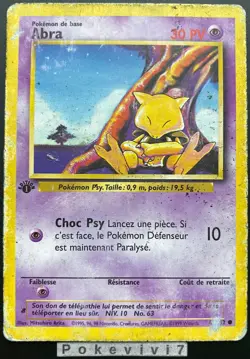 Carte Pokemon ABRA 43/102 Set de Base Wizards EDITION 1 FR - Image 1