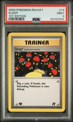 2000 POKEMON ROCKET 1ST ED #79 SLEEP! PSA 9 - Image 1