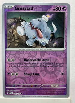 Reverse Holo Greavard 105/198 Common SV Scarlet Violet Base Set Pokemon TCG P1 - Image 1