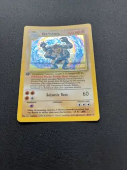 8/102 Machamp, 1st edition, 1999-200 4th Base, Rare Vintage Holo Pokemon Card. - Image 2