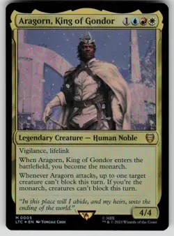 Aragorn, King of Gondor Foil Commander: The Lord of the Rings 5 MTG NM - Image 1