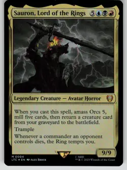 Sauron, Lord of the Rings Foil Commander: The Lord of the Rings 4 MTG NM - Image 1