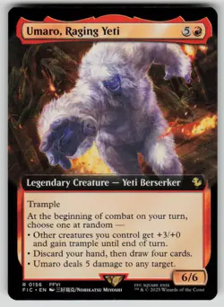 Umaro, Raging Yeti (Extended Art) Rare Commander: FINAL FANTASY 156 MTG NM 2025 - Image 1
