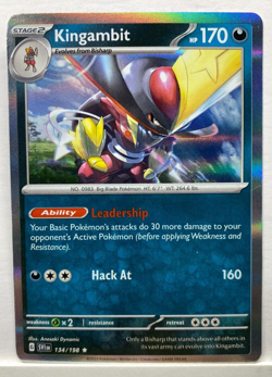 Pokemon TCG Kingambit Scarlet & Violet Base Set 134/198 Reverse Holo Rare P1 - Image 1