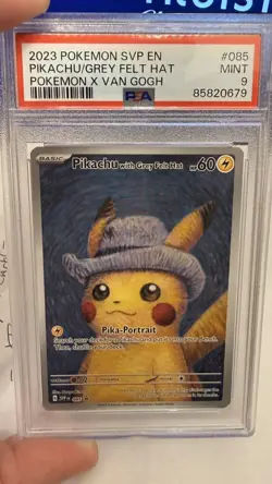 Pokemon Pikachu Grey Felt Hat Van Gogh PSA 9 2023 promo - Image 1