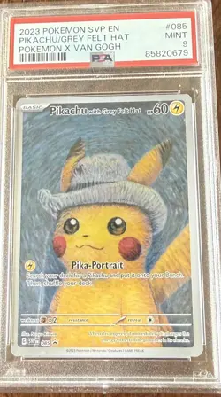 Pokemon Pikachu Grey Felt Hat Van Gogh PSA 9 2023 promo - Image 2