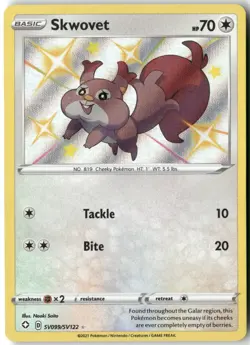 Skwovet, Pokemon Shining Fates: Shiny Vault Shiny Holo Rare, SV099/SV122 NM - Image 1