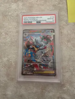 Mega Lucario ex PSA 10 English Pokemon Card 179 SIR 2025 Mega Evolution - Image 1