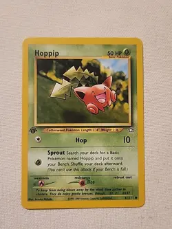 1st Edition Neo Genesis Hoppip 61/111 WOTC Non Holo Pokemon Card Near Mint - Image 1