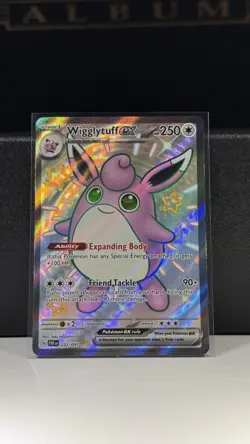 Wigglytuff ex 222/091 Paldean Fates Shiny Rare Full Art Holo Pokemon Card NM/M - Image 1