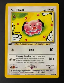SNUBBULL 55/64 COMMON NEO REVELATION POKEMON 1ST EDITION LIGHTLY PLAYED - Image 1