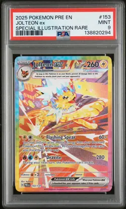 2025 POKEMON PRE EN-SPECIAL ILLUSTRATION RARE #153 JOLTEON EX PSA 9 - Image 1