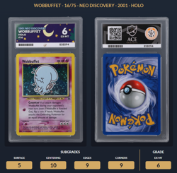Pokemon 2001 Neo Discovery Wobbuffet Holo 16/75 Ace Graded 6 EX-MT - Image 4