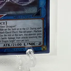 YUGIOH CYBER DRAGON SIEGER MP19-EN108 1ST SECRET - Image 4