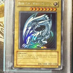 2002 YU-GI-OH! STARTER DECK: KAIBA #001 BLUE-EYES WHITE DRAGON SDK-001 PSA 9 - Image 4