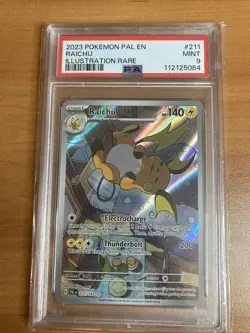 Pokemon Sv02: Paldea Evolved Raichu Holo Illustration Card 211/193 PSA 9 Mint - Image 1