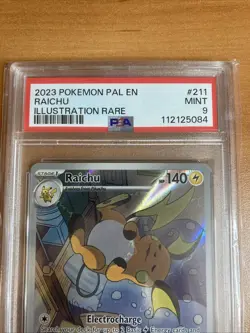 Pokemon Sv02: Paldea Evolved Raichu Holo Illustration Card 211/193 PSA 9 Mint - Image 2