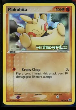 Makuhita 54/106 Emerald Reverse Holo Pokemon Card LP - Image 1