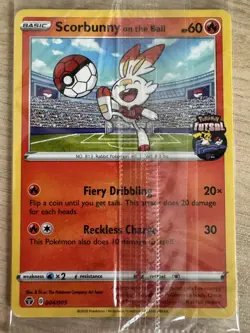 Pokemon TCG Scorbunny Promo Card On the Ball Futsal, 004/005, Factory Sealed - Image 1