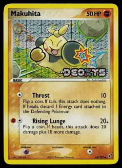 Pokemon Card - Makuhita Deoxys 65/107 Reverse Holo Stamped - Image 1