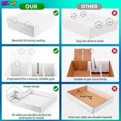 Trading Card Storage Box, 4 Row 3200 Count Collector Cards Box 5-Pack, Wihte - Image 5