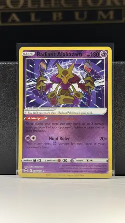 Radiant Alakazam 059/195 SWSH12: Silver Tempest Radiant Rare Pokemon Card - Image 1