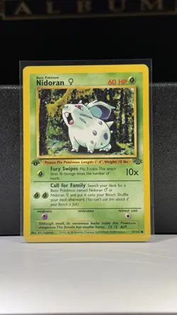 Pokemon Card 1999 Jungle Set Nidoran 57/64 1st Edition LP - Image 1