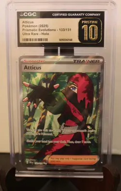 2025 Pokemon Prismatic Evolutions Atticus 133/131 CGC PRISTINE 10 !! - Image 1