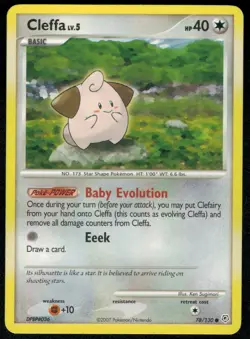 Cleffa 78/130 Common MP Pokemon Card HQ Scan - Image 1