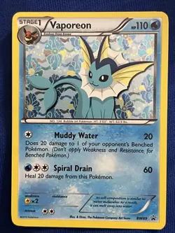 Pokemon TCG Vaporeon Black Star Promos BW89 Holo Card - Image 1