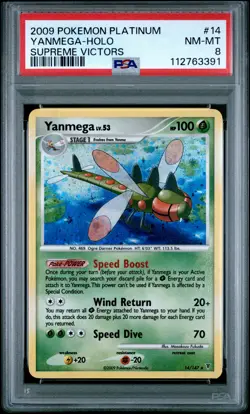2009 POKEMON PLATINUM SUPREME VICTORS #14 YANMEGA HOLO PSA 8 - Image 1