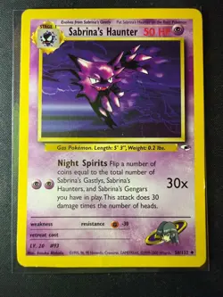Sabrina's Haunter 58/132 Uncommon Gym Heroes Pokemon DMG - Image 1