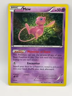 Mew HOLO RARE card 29/124 XY Fates Collide 2016 Pokemon TCG Kanto CUTE Legendary - Image 1