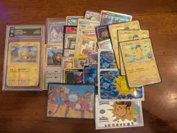 Pokemon Card Lot, Pikachu SM183 Promo Grade 8 And Many More - Image 1