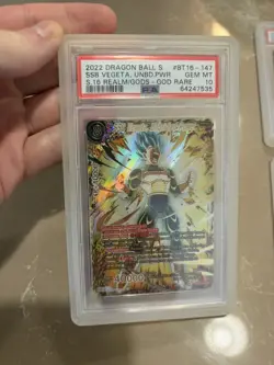 SSB VEGETA, UNBRIDLED POWER GOD RARE 2022 DBS Card Game PSA10 BT16-147 GDR - Image 1