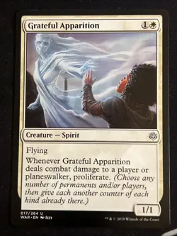 1x Grateful Apparition (17) War of the Spark LP MTG Magic the Gathering x1 MKE - Image 1