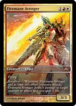 MTG Firemane Avenger - Game Day Promo, Unique & Misc. Promos, Damaged, English - Image 1