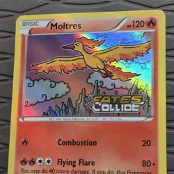 Moltres XY127 Promo XY FATES COLLIDE Prerelease Stamped Pokemon Card LP - Image 2
