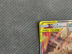 Arceus & Dialga & Palkia GX MP Cosmic Eclipse Alt Art Pokemon 221 Tag Team 2019 - Image 3