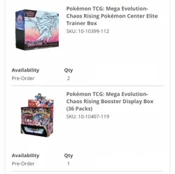 Chaos Rising Pokemon Center Elite Trainer Box x2 + Booster Box PREORDER! - Image 2