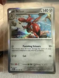 Pokemon TCG Scizor Holo Rare Card 141/197 Obsidian Flames - Image 1